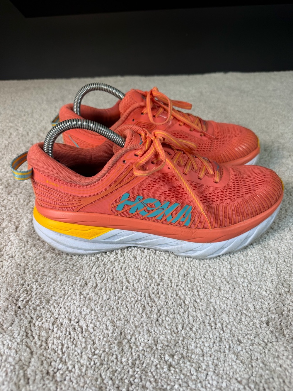 Hoka One One Bondi 7 Running Shoes Camellia/Coastal Shade Women's Size 8.5